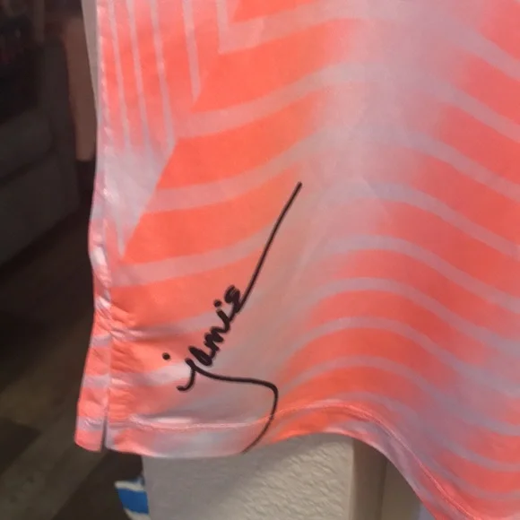 Jamie Sadock coral, white and black dry fit tennis tank - Picture 5 of 8